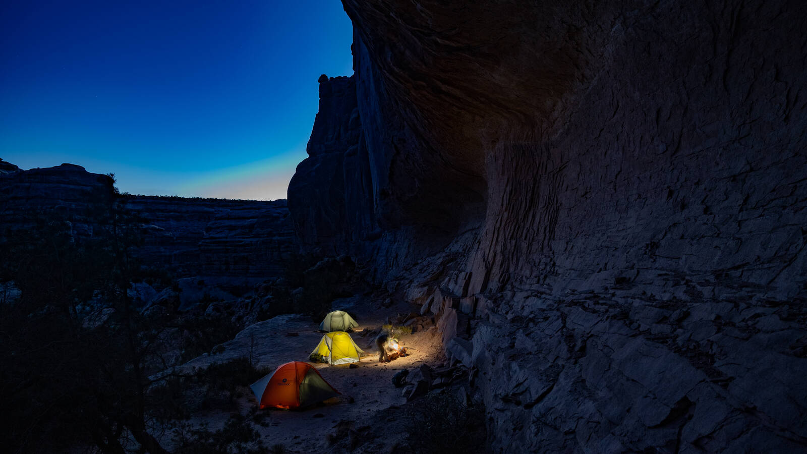 <p>Camping in Bears Ears' Grand Gulch.</p>