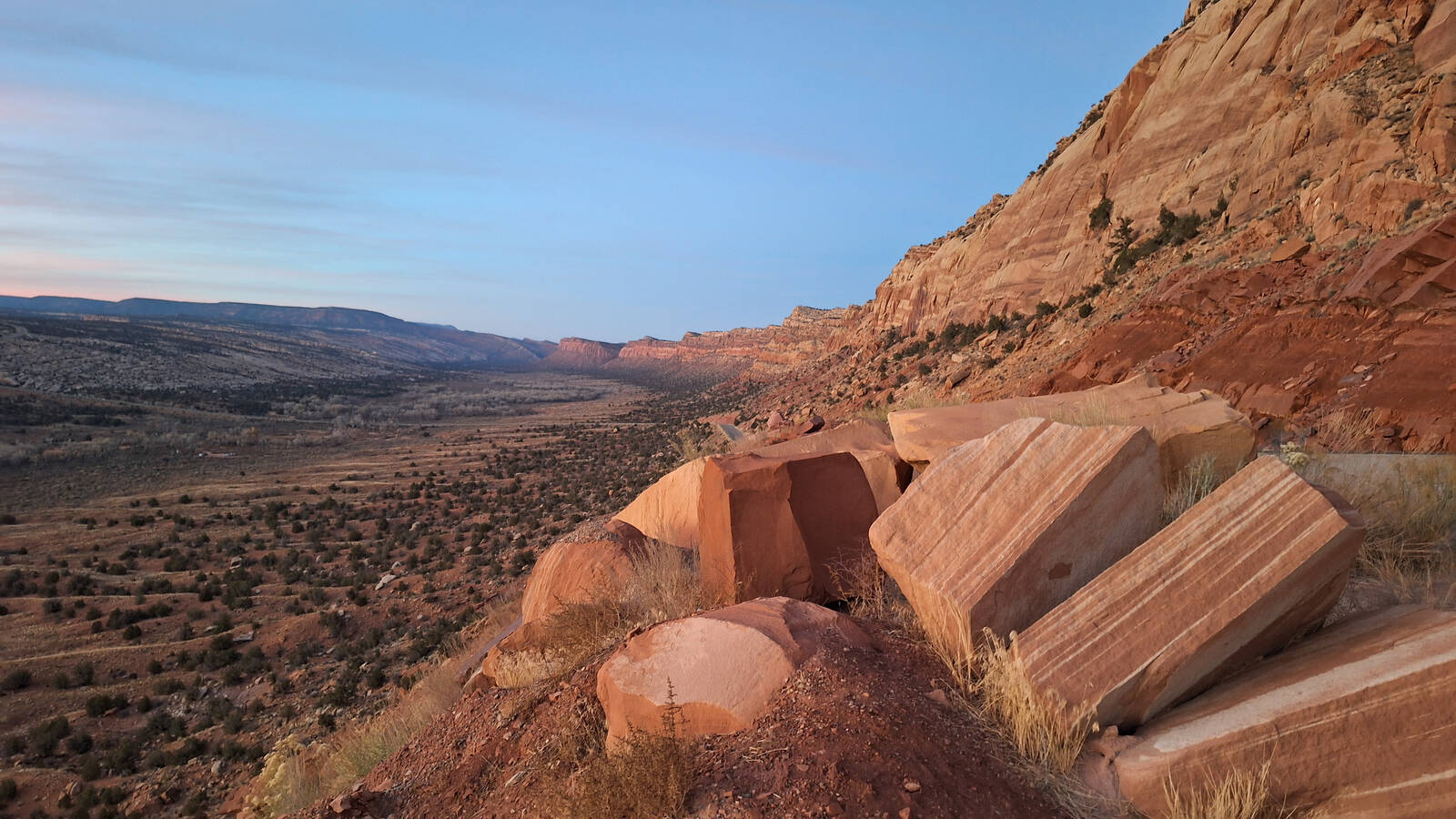 <p>Comb Ridge in Bears Ears National Monument. The striking geologic formation stretches for 80 miles and harbors dinosaur footprints, as well as traces of the people who once traveled through and lived in this landscape. </p>